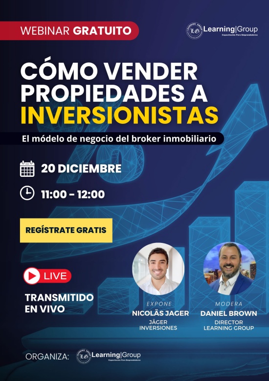 Webinar Cómo vender propiedades a Inversionistas viernes 20-12-2024